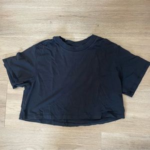 Black lululemon cropped all yours tee